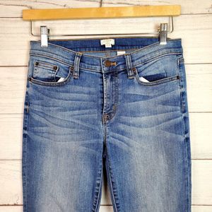 J Crew Jeans Womens 27/26 Tapered Stretch Denim Blue Light Wash Zip Pants
